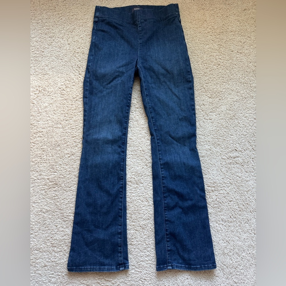 NYDJ Jeans Womens Small Dark Wash Pull-On Bootcut Flare Stretch Denim Pants